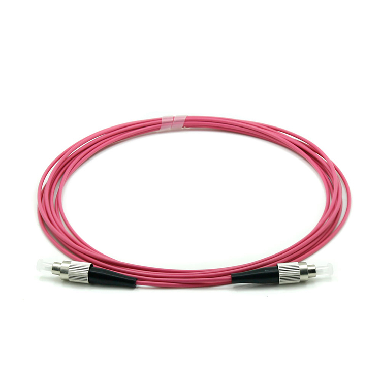 FC/UPC-FC/UPC Fiber Optic Patch Cord, OM4 Multimode Simplex 50/125um,  3.0mm, PVC/LSZH/OFNR