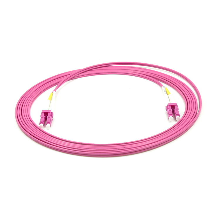 LC/UPC-LC/UPC Fiber Patch Cable， OM4 Multimode Duplex 50/125um， 3.0mm ，PVC/LSZH/OFNR